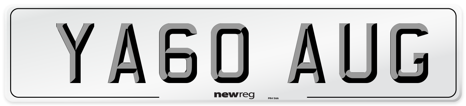 YA60 AUG Number Plate from New Reg